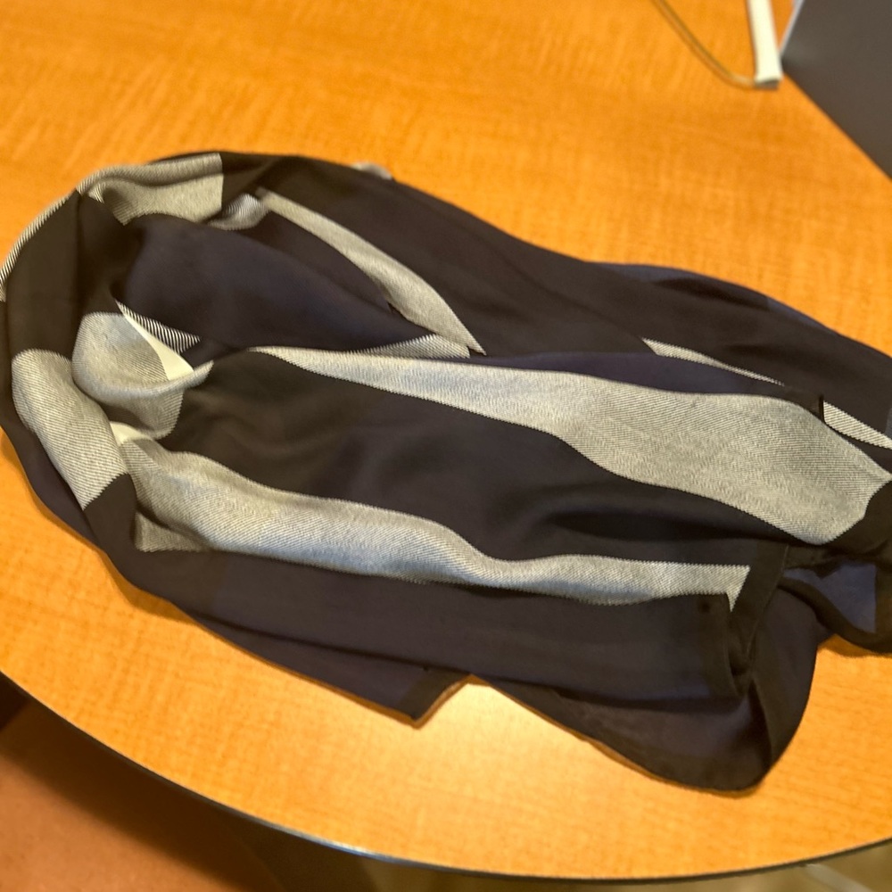 Navy Burberry Scarf . Completely Authentic - image 6
